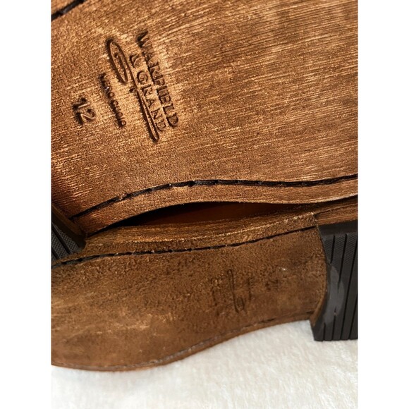 Warfield & Grand Landon Boots Men 12 Brown Leather Plain Toe Lace Up Chukka NEW